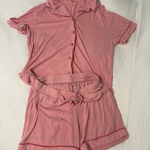 Cozy Earth Rib-Knit Classic Short Sleeve Pajama Set